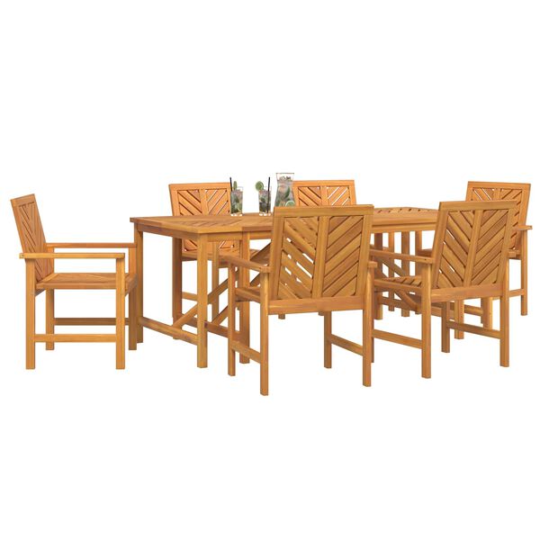 vidaXL Conjunto de Comedor de Jardín 7 pcs Marrón