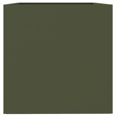 vidaXL Jardinera de acero laminado en frío verde oliva 62x40x39 cm