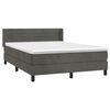 vidaXL Cama box spring con colch&oacute;n terciopelo gris oscuro 140x200 cm