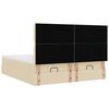 vidaXL Estructura de cama otomana con colchones tela crema 160x200cm