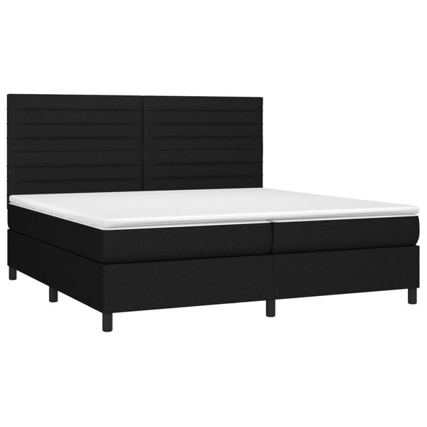 vidaXL Cama box spring con colch&oacute;n tela negro 200x200 cm