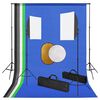 vidaXL Kit de estudio fotogr&aacute;fico con luces, fondo y reflector