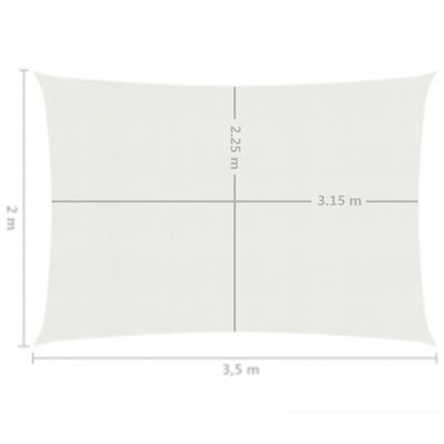 vidaXL Toldo de vela HDPE blanco 160 g/m² 2x3,5 m