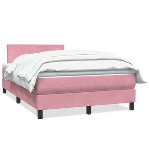 vidaXL Cama box spring con colch&oacute;n terciopelo rosa 120x220 cm