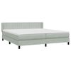 vidaXL Cama box spring con colch&oacute;n terciopelo gris claro 180x210 cm