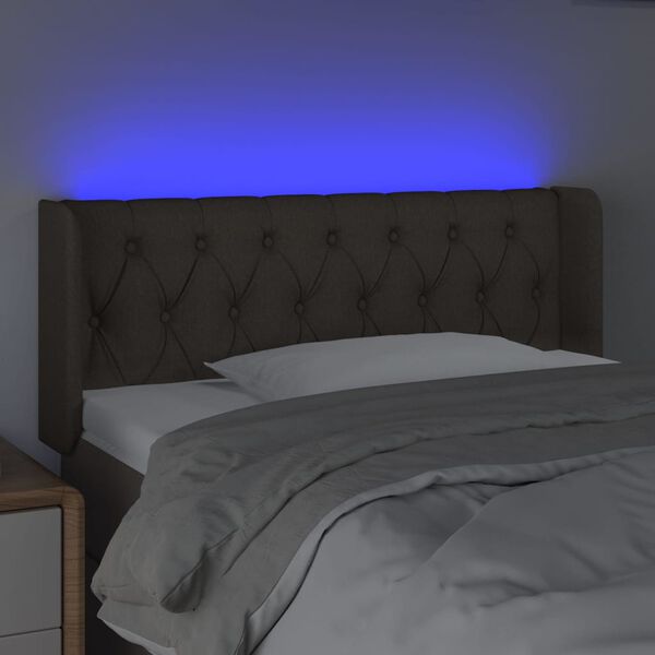 vidaXL Cabecero con LED de tela gris taupe 93x16x78/88 cm