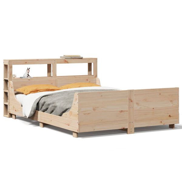 vidaXL Estructura de cama sin colch&oacute;n madera de pino maciza 120x200 cm