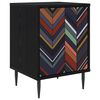 vidaXL Mesa de noche OMMEN Roble Negro 36 x 33 x 51 cm