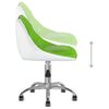 vidaXL Silla de comedor giratoria de cuero sint&eacute;tica verde y blanco