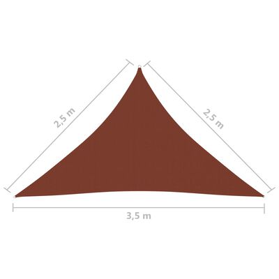 vidaXL Toldo de vela triangular tela Oxford terracota 2,5x2,5x3,5 m