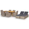 vidaXL Juego de comedor para jard&iacute;n 9 piezas marr&oacute;n