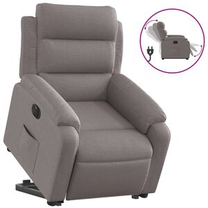 vidaXL Sill&oacute;n el&eacute;ctrico reclinable elevable de tela gris taupe