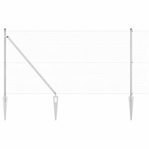 vidaXL Poste de Valla Plateado