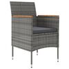vidaXL Juego de comedor de jard&iacute;n 7 piezas con cojines gris y negro