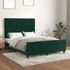 vidaXL Estructura cama sin colch&oacute;n terciopelo verde oscuro 140x200 cm