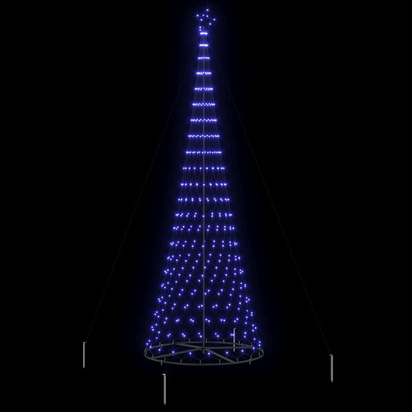vidaXL Árbol de Navidad LED Azul 138.5 x 138.5 x 399 cm Metal