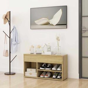 vidaXL Zapatero madera contrachapada roble Sonoma 80x30x45 cm