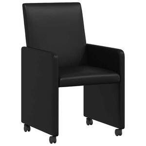 vidaXL Sillas de Comedor con Ruedas 2 pcs Negro 57 x 66 x 94 cm