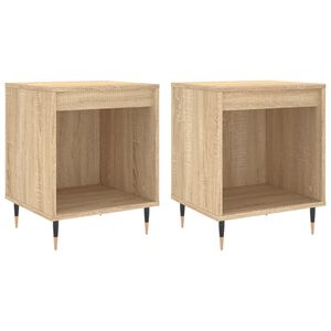 vidaXL Mesitas noche 2 uds madera ingenier&iacute;a roble Sonoma 40x35x50 cm