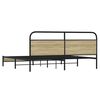 vidaXL Estructura de cama sin colchón metal roble Sonoma 183x213 cm