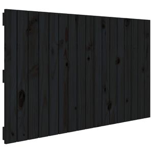 vidaXL Cabecero de cama de pared madera maciza pino negro 108x3x60 cm