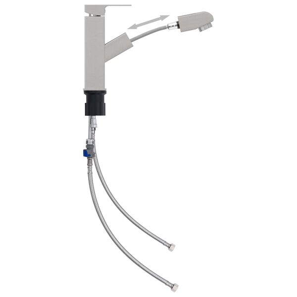 vidaXL Grifo de lavabo de ba&ntilde;o funci&oacute;n extra&iacute;ble plateado 157x172 mm