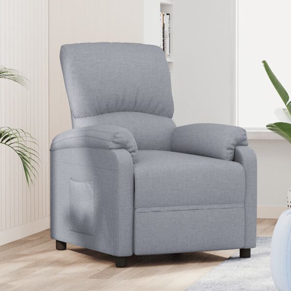 vidaXL Sillón reclinable de tela gris claro