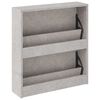 vidaXL Mueble zapatero con espejo 2 niveles gris hormig&oacute;n 63x17x67 cm