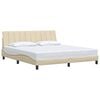 vidaXL Estructura de cama sin colch&oacute;n Hanko tela color crema 180x200 cm