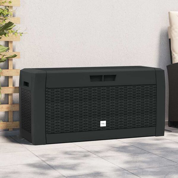 vidaXL Caja almacenaje de jard&iacute;n polipropileno antracita 119x48x60 cm