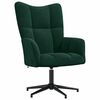 vidaXL Sill&oacute;n de relax con taburete terciopelo verde oscuro