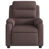 vidaXL Sillón reclinable de masaje eléctrico tela marrón oscuro