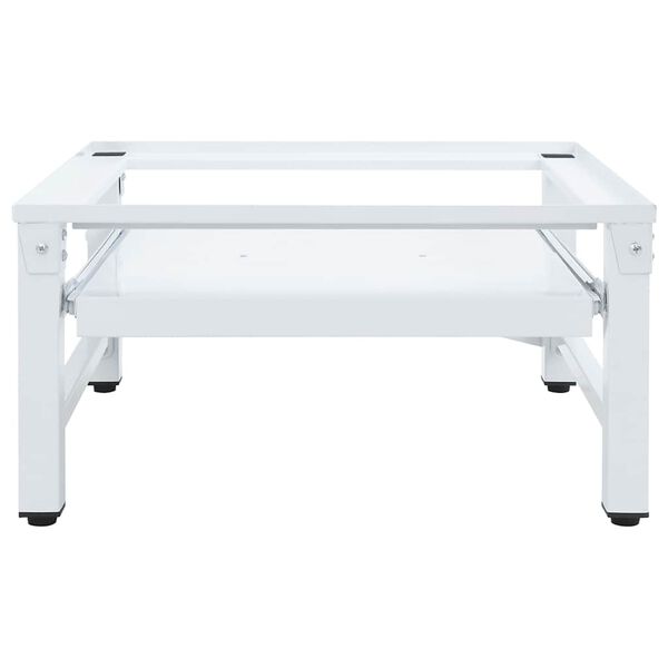 vidaXL Soporte pedestal para lavadora con estante extra&iacute;ble blanco