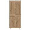 vidaXL Alacena Roble artesanal 69,5 x 34 x 90 cm Madera contrachapada