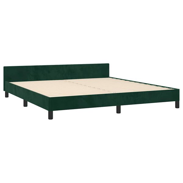 vidaXL Estructura cama sin colch&oacute;n terciopelo verde oscuro 160x200 cm