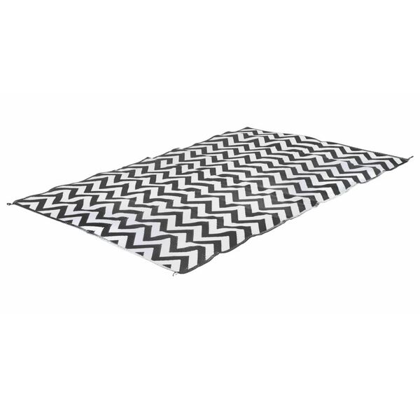 Bo-Camp Alfombra de exterior Chill mat Wave negro y blanco M 2x1,8 m