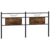 vidaXL Cabecero de repuesto de madera de ingenier&iacute;a y acero roble ahumado 120 cm