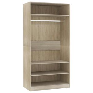 vidaXL Armario de madera contrachapada roble sonoma 100x50x200 cm