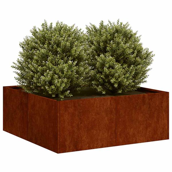 vidaXL Jardinera oxidada acero corten 80x80x30 cm