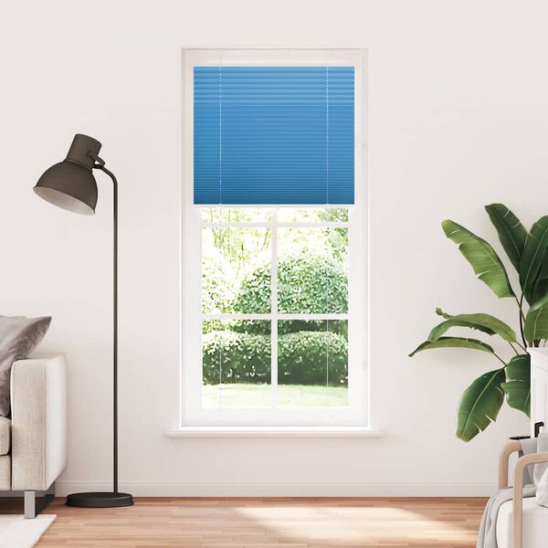 vidaXL Estor Plisado azul 95x200 cm Tela Ancho 94,4 cm Poli&eacute;ster