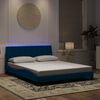 vidaXL Estructura de cama con LED sin colch&oacute;n Hanko terciopelo azul 160x200 cm