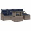 vidaXL Conjunto de sof&aacute; de jard&iacute;n 6 uds. Gris rat&aacute;n sint&eacute;tico
