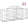 vidaXL Cestas de gaviones 20 uds forma de arco hierro 200x50x80/100 cm