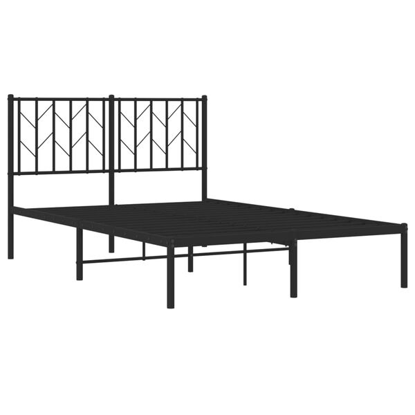 vidaXL Estructura cama sin colch&oacute;n con cabecero metal negro 120x190 cm