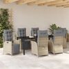vidaXL Conjunto de Comedor de Jard&iacute;n 7 pcs Beige rat&aacute;n sint&eacute;tico