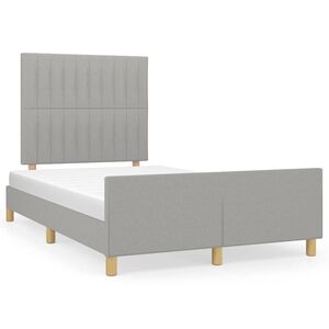 vidaXL Estructura de cama sin colch&oacute;n tela gris claro 120x190 cm