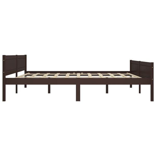 vidaXL Estructura cama sin colch&oacute;n madera pino marr&oacute;n oscuro 200x200cm