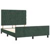 vidaXL Estructura cama sin colch&oacute;n terciopelo verde oscuro 140x200 cm