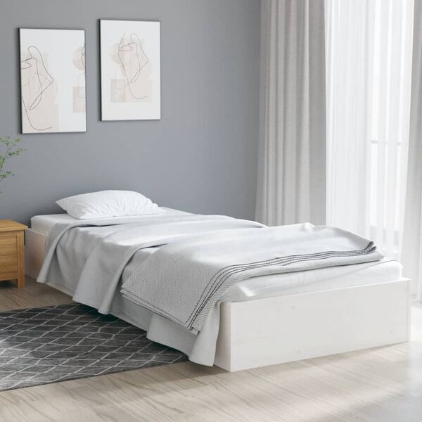 vidaXL Estructura cama individual sin colchón madera blanco 90x190 cm