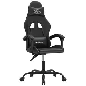 vidaXL Silla gaming giratoria cuero sint&eacute;tico negro